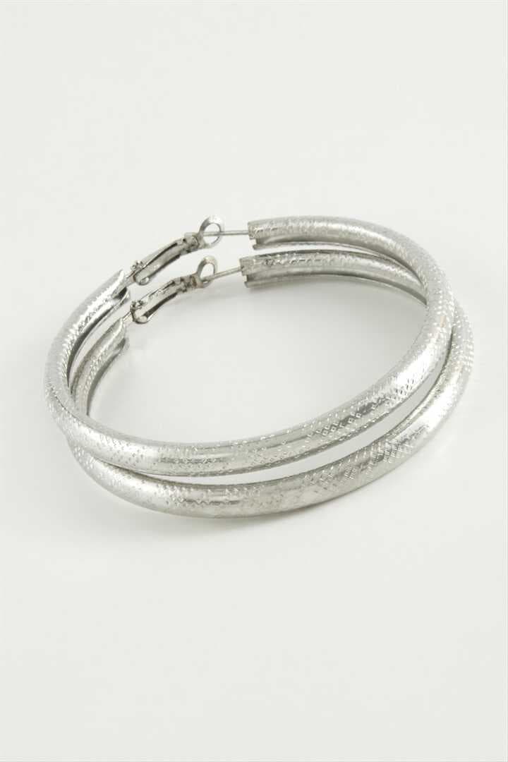 Noktalı Boru Halka Küpe 5 cm