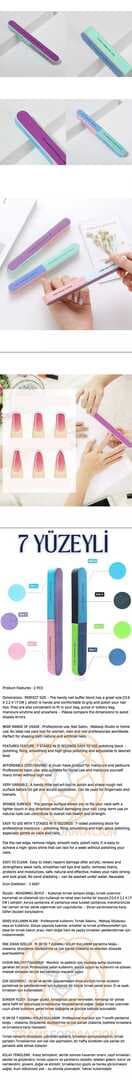 Turk 7 Yüzeyli Tırnak Törpü ve Parlatma Blok Sünger Solingen Professional