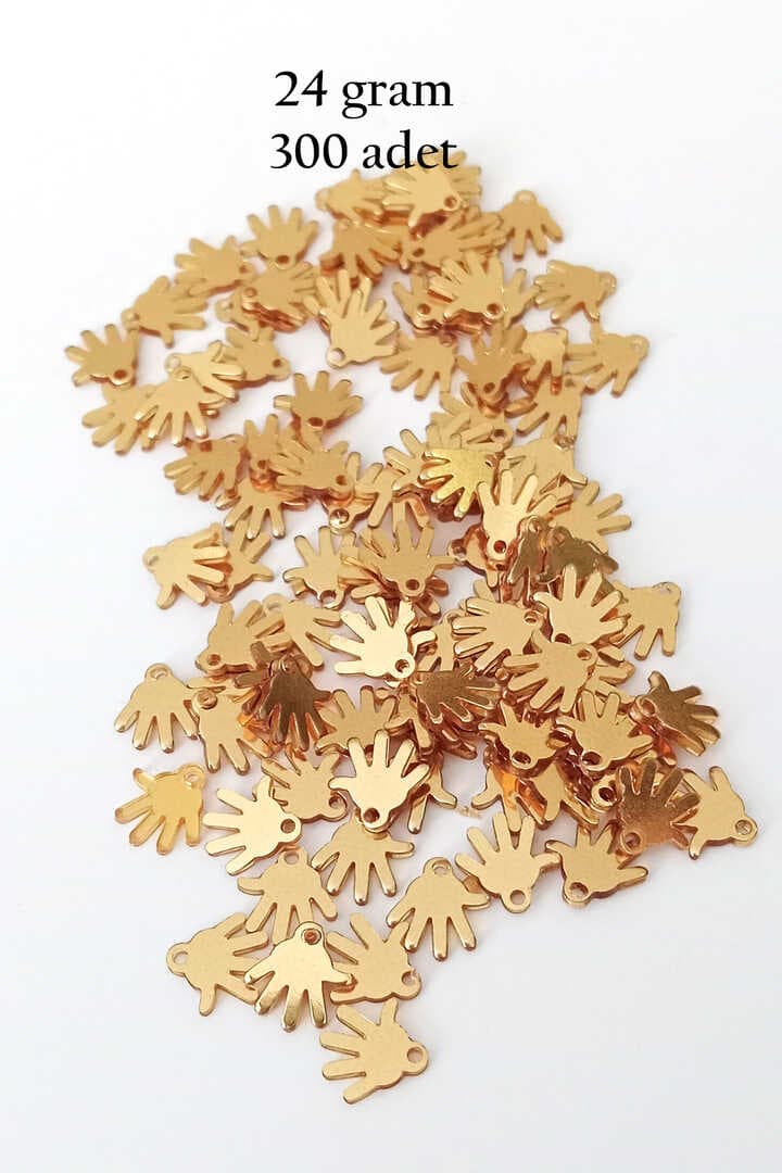 Oya Abiye Bileklik Kolye Pleksi Metalik Plastik Pul Altın Renk 24 gram 300 adet - BNC545