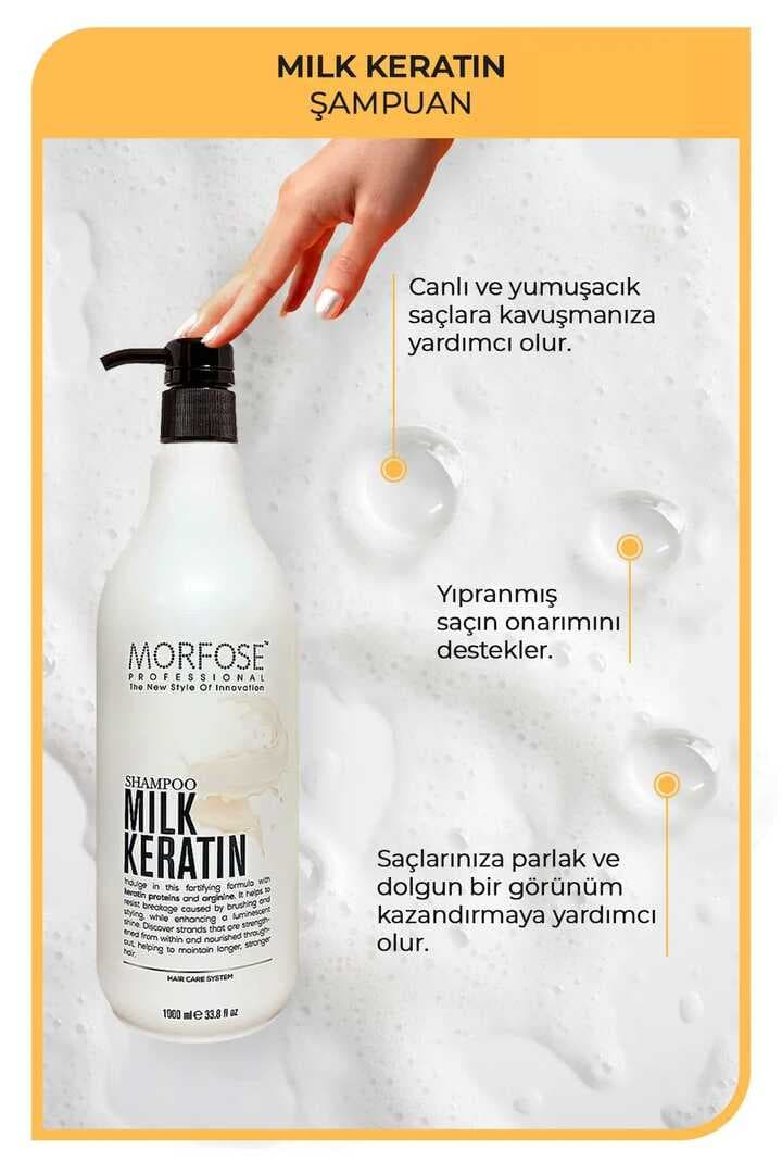 Milk Keratin Şampuan 1000 ML - Besleyici Koruyucu Etki