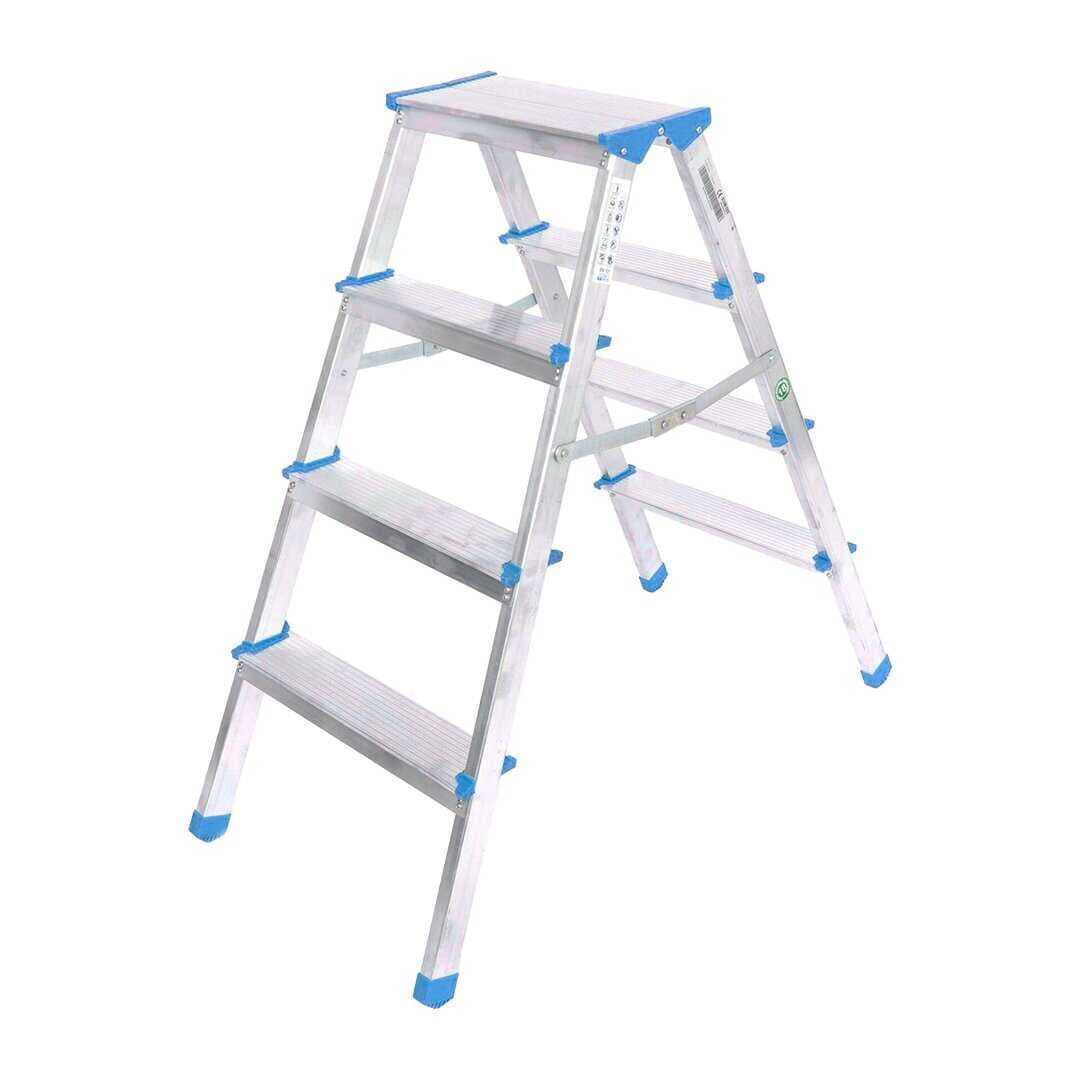 4+4 ÇİFT BASAMAKLI ALÜMİNYUM METAL MERDİVEN YÜKSEKLİK = 92CM BAŞ GENİŞLİK = 8CM (5430)