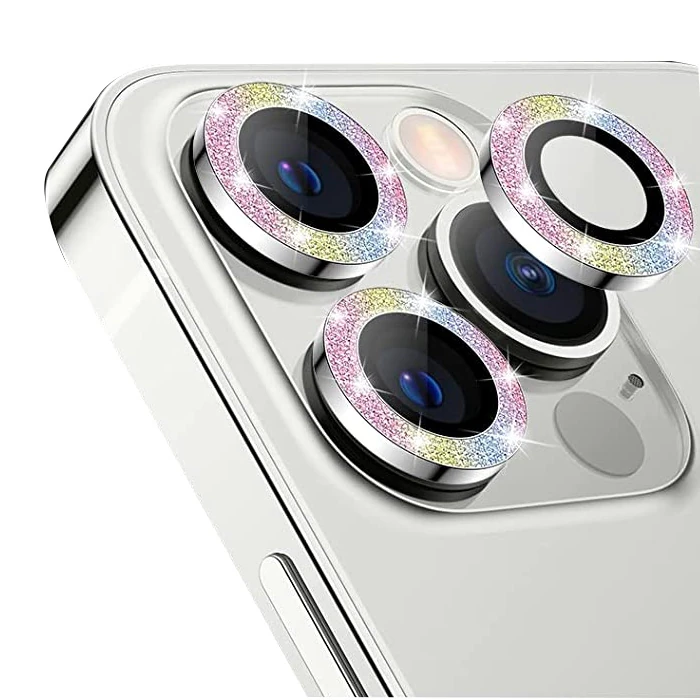 ALLY İphone 12 Pro Max 3D Metal Çerçeveli Kamera Lens Koruyucu-(5775)