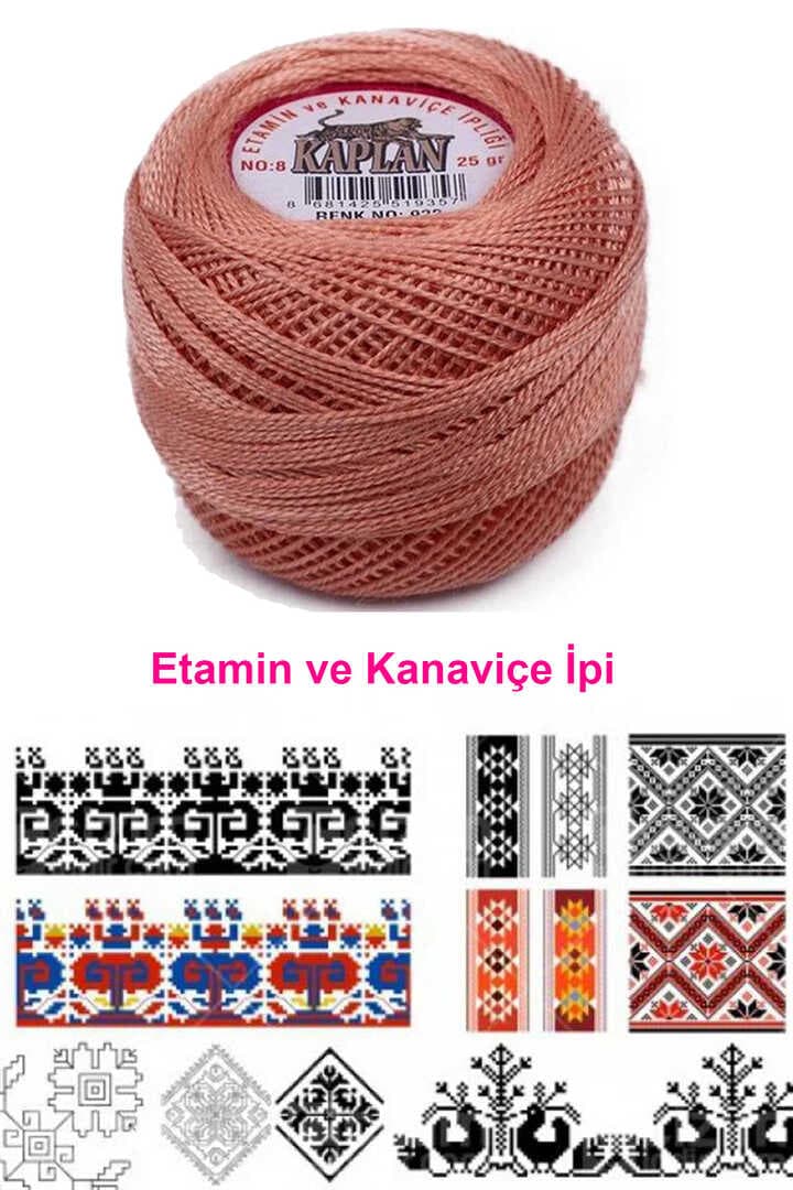 Kaplan Etamin Ve Kanaviçe İpi 8 No Kod/Renk: 922 - Royaleks