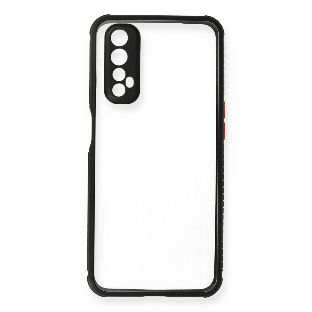Realme 7 Kılıf Miami Şeffaf Silikon - Siyah