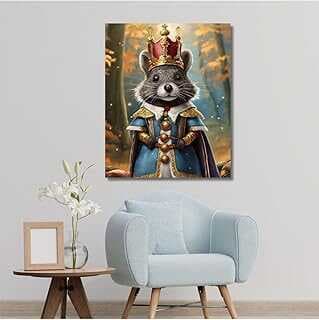 GAAGART Tekli Dikey Kavas Duvar Tablosu Kral Kostümlü Hamster 60 x 90 gartM7208