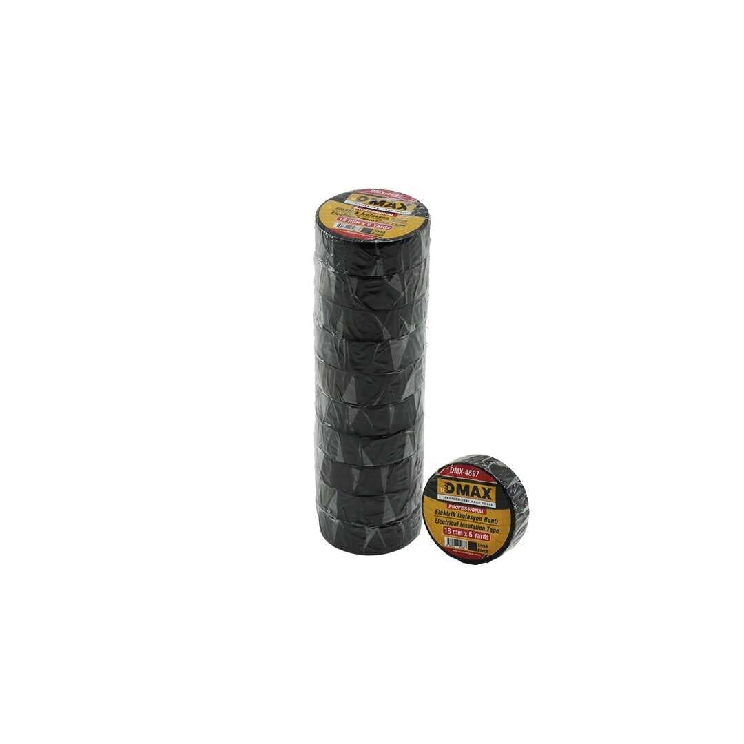 10 LU SİYAH 18MMX 6YRD ELEKTRİK İZOLASYON BANDI (5430)