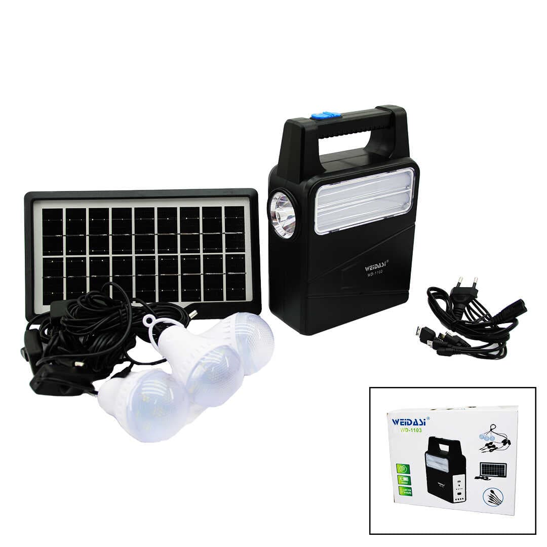 SOLAR SEYYAR PANELLİ - FİŞ ŞARJLI 2İN1 DİKEY MODEL EL FENERİ  - 3 PARÇA  AMPUL KABLOLU - POWERBANK (5430)