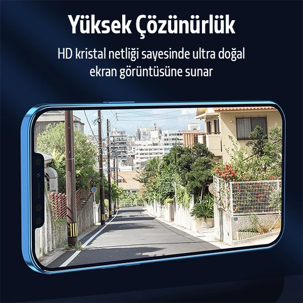 ALLY İPhone 12 Pro Max 5D Kavisli Full Tempered Cam Ekran Koruyucu-(5775)