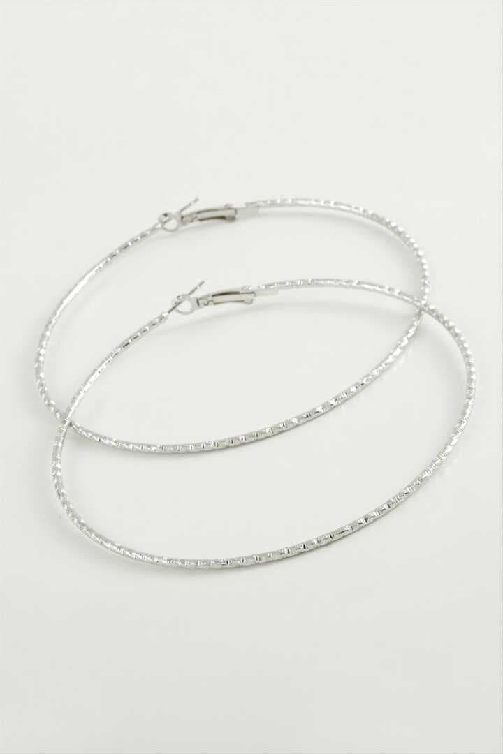 Burgulu Baklava Metal Halka Küpe 8-9-10 cm