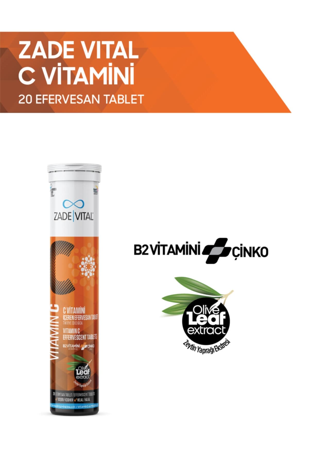Zade Vital Vitamin C 20 Efervesan Tablet