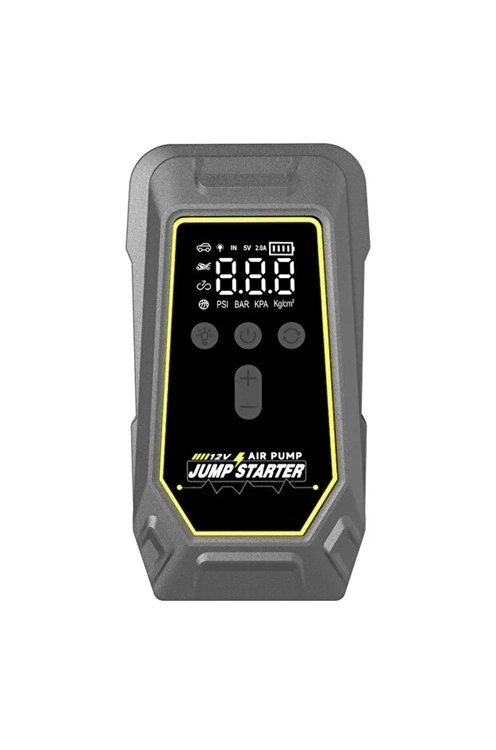 Tank Model Şarjlı 12.000 Mah Taşınabilir Çanta Araç Akü Takviye Cihazı Işıklı Hava Kompresörü