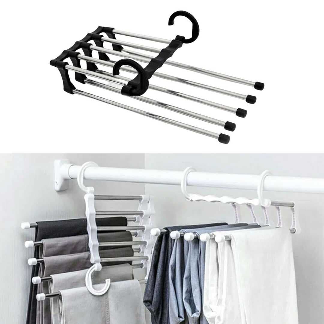 Hareketli Dolap İçi Pantolon Kravat Şal Askı Sistemi Düzenleyici Katmanlı Askılık Organizer (5430)