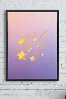 (10172) Uzay Temalı Çocuk Odası Çerçeveli Tablo 7 (21x30cm)