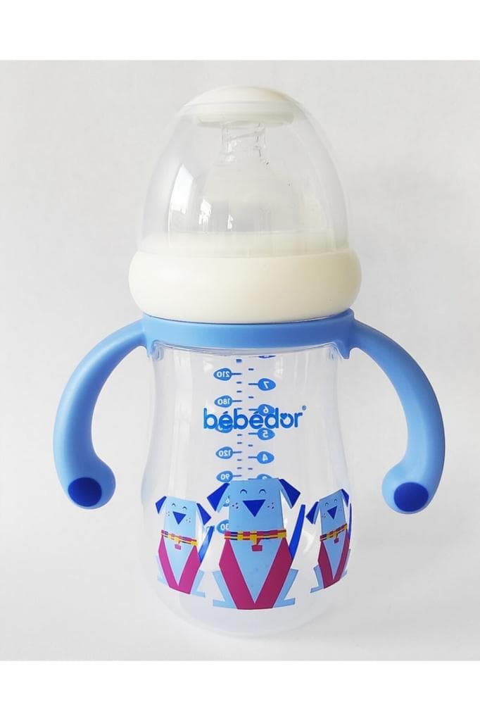 Bebedor Geniş Ağızlı Kulplu Pp Biberon 240 Ml Mavi