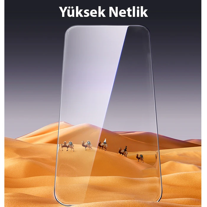 Baseus Schott iPhone 15 Pro Full Koruma Eye-Protection Tempered Cam Ekran Koruyucu-(5775)