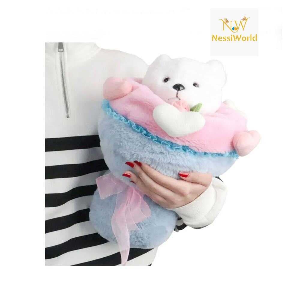 Sevgi Buketi Peluş Ayıcıklı Peluş Çiçek Buketi 40 cm
