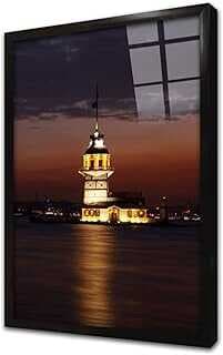 Gece Kız Kulesi Çerçeveli Cam Tablo 60x90 cm CA16172