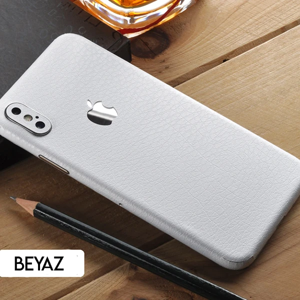 İphone  Xs Max 6.5 Deri Dokulu Arka Yan Kaplama Sticker-(5775)