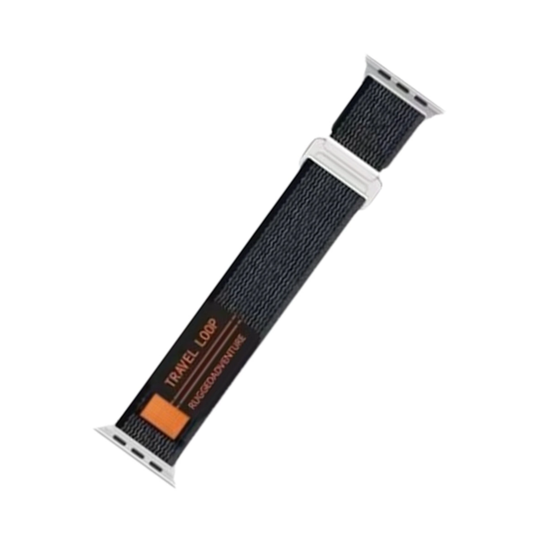 Apple Watch 38mm Alice Kumaş Kordon (SAAT DEĞİLDİR) - Siyah-gri
