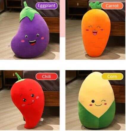 62297 PELUŞ 30CM HAVUÇ,PATLICAN,MISIR,KIRMIZI BİBE