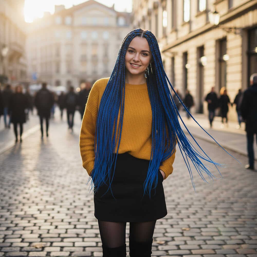 Afrika Örgüsü Ve Rasta İçin Sentetik Saç / Koyu Mavi