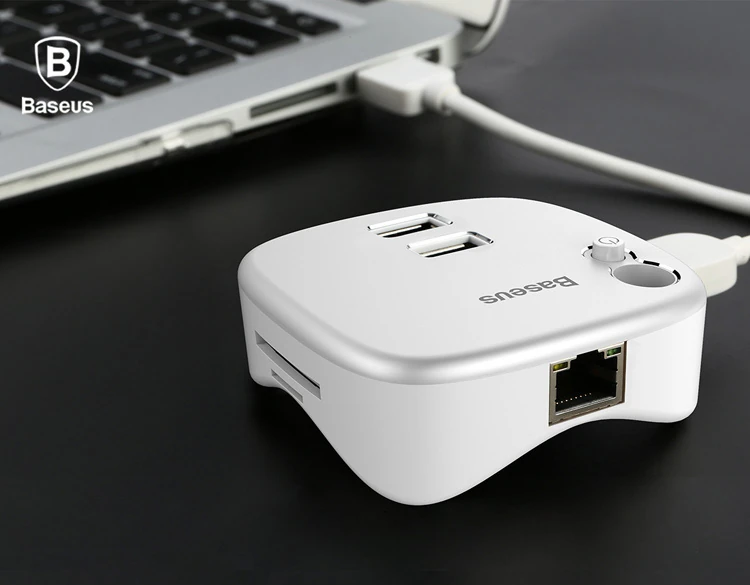 Baseus Çok Fonsiyonlu Notebook Adaptörü Hub Dual USB 3.0 RJ45 TF/SD-(5775)