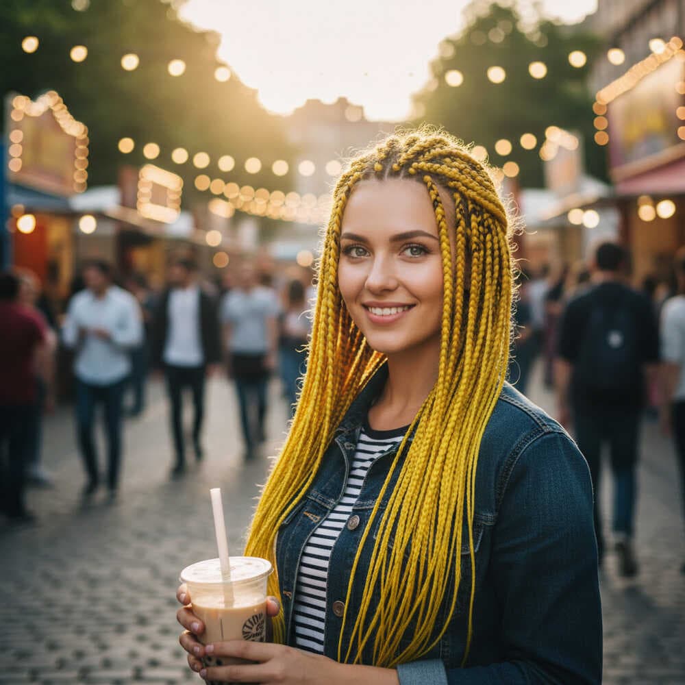 Afrika Örgüsü Ve Rasta İçin Sentetik Saç / Sarı