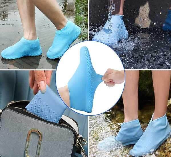 Nessiworld Silikon Ayakkabı Kılıfı Kaymaz Su Kir Geçirmez   M Beden Siyah