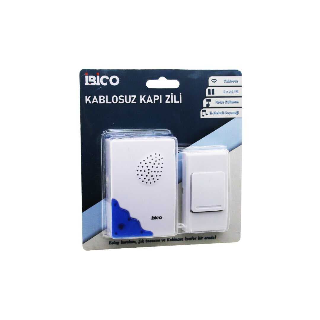 WİRELES KABLOSUZ KAPI ZİLİ PİLLİ 16 FARKLI MELODİ 50MT ÇEKİM ALANI PİL = 2AA - DÜĞME = 23A (5430)