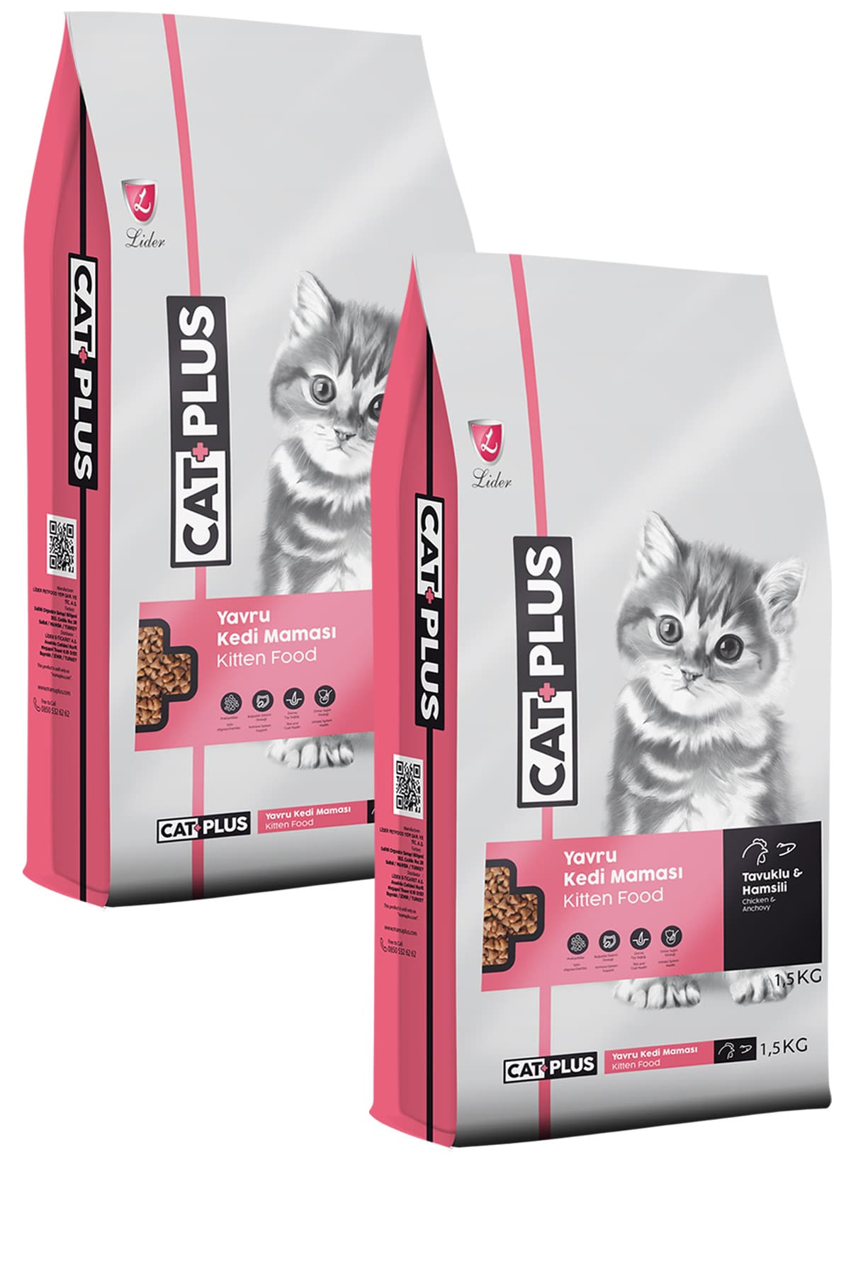 CatPlus Tavuklu Hamsili Yavru Kedi Maması 1,5 Kg x 2 Adet