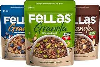 Fellas Graola 3'lü Mix Paket - Yaba Mersili 200 g + Fıdık ve Kakao 200 g + Atep Fıstıklı