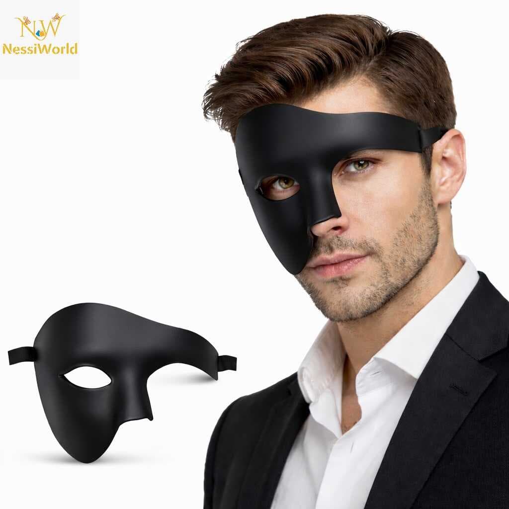 Siyah Yarım Erkek Maske – Phantom Parti &amp; Balo Maskesi