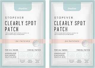 StopEver Clearly Spot Patch, Sivilce Karşıtı Şeffaf Plaster 2'li Paket | Ultra İce, Hidrokolloid + iaciamide + Salicylic Asit İçerikli Ake Karşıtı Yüz Badı | 48 adet (2 x 24)