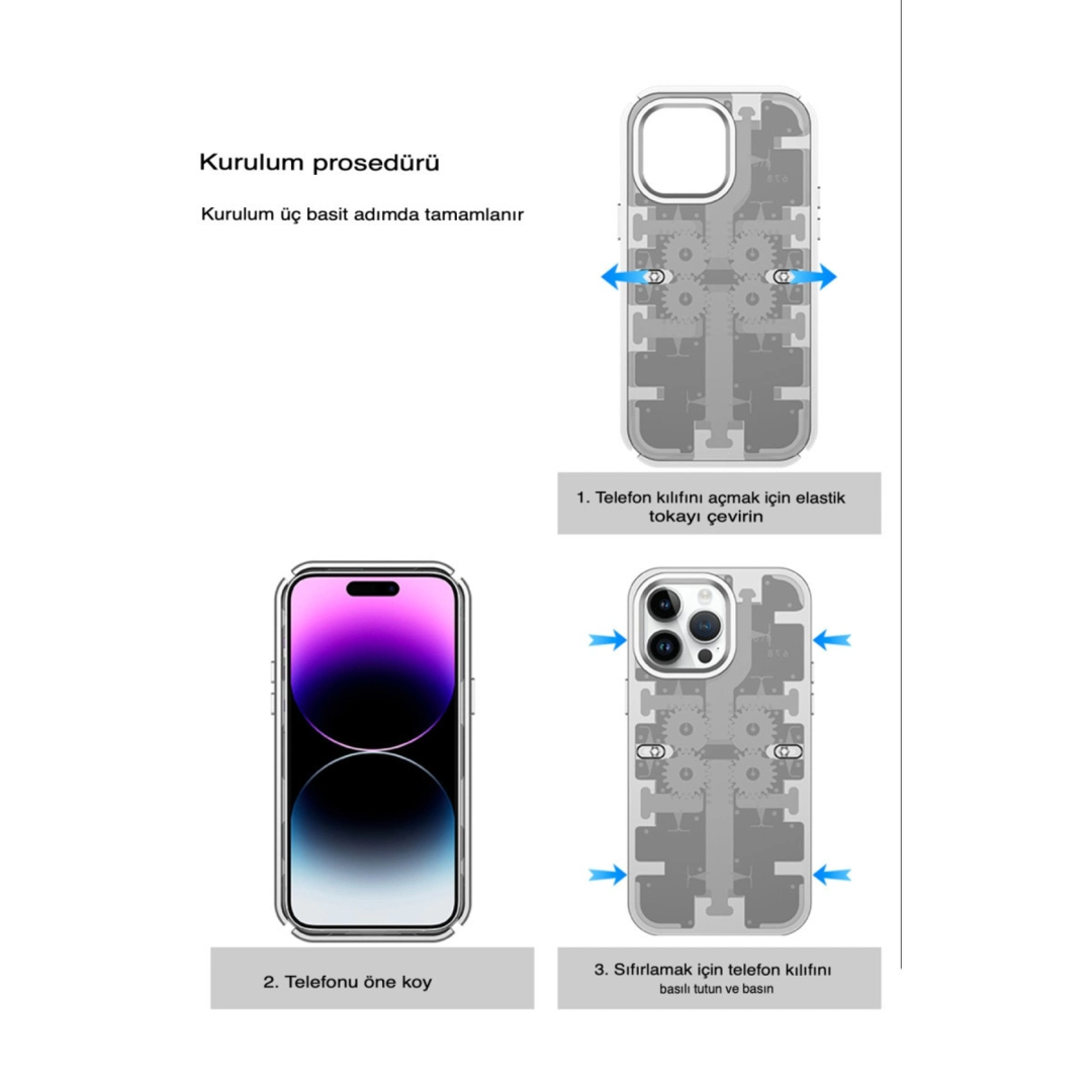 Apple İphone 14 Pro Max Kılıf Mekanik Bumper Kapak - Yeşil
