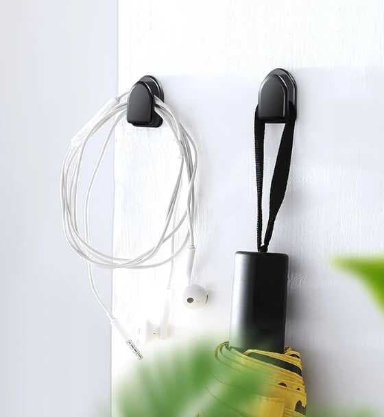 Siyah Çok Amaçlı Yapışkanlı Kanca 10 lu