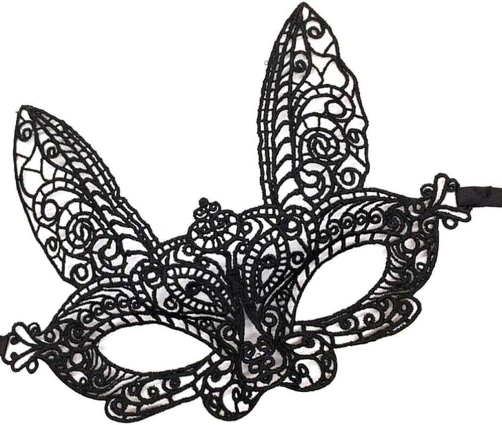 Nessiworld Siyah Renk Dantel Kesim Dantel İşlemeli Balo Parti Maskesi 7 No