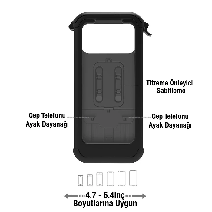 ALLY Motosiklet Bisiklet İçin Su Geçirmez Ayna Bağlantılı Telefon Tutucu-(5775)