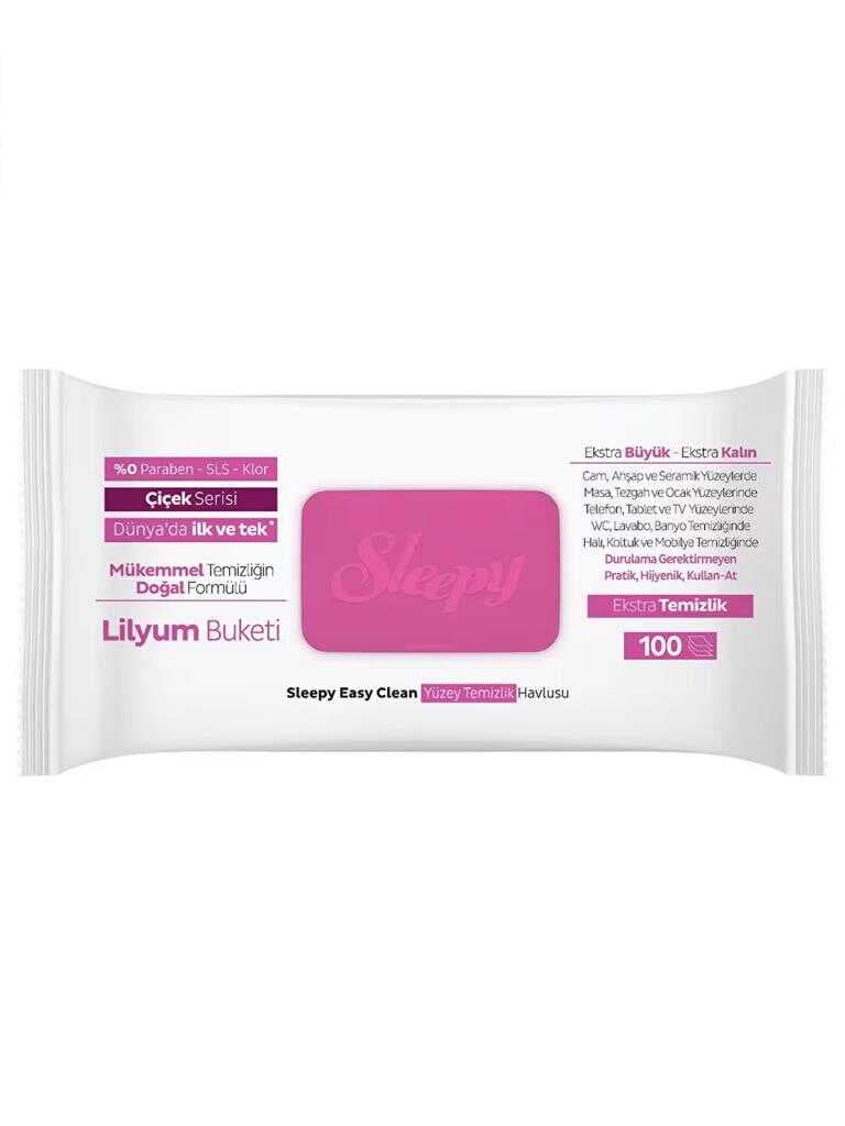 Nessiworld  Sleepy Yüzey Temizlik Havlusu 100 Adet Lilyum Pembe