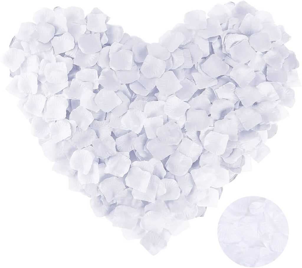 Nessiworld Beyaz Renk Gül Yaprağı Şekilli Konfeti 5 Paket 500 Adet