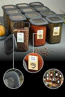 Vienev Vienev Renkli Etiketli 12Li Foly Kare Erzak Saklama Kabı 1,2 Litre Antrasit