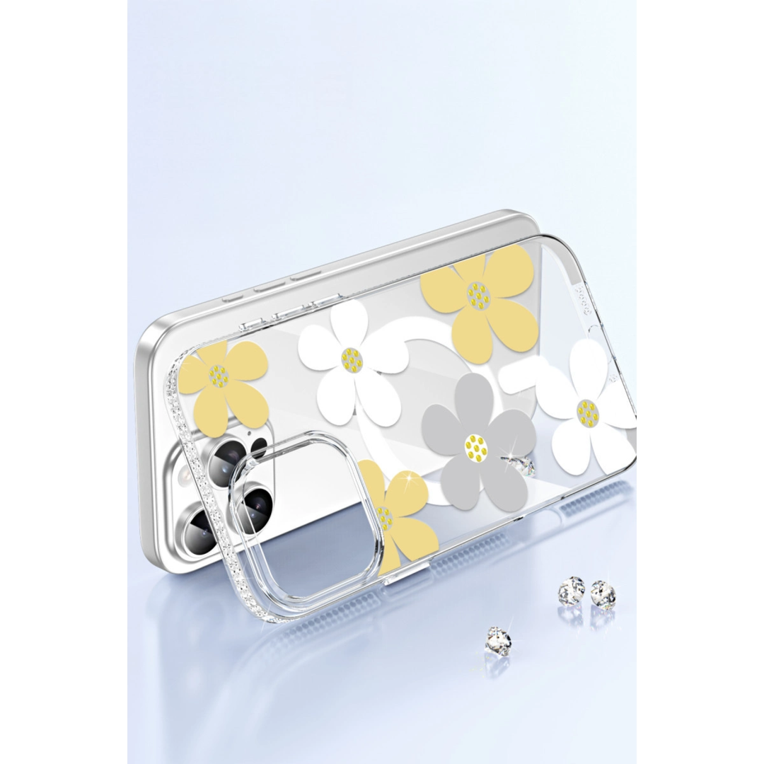 Joko Apple İphone 14 Floral Magsafe Kapak - Sarı