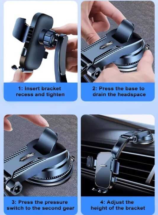 Torpido Üstü Vakumlu Araç Telefon Tutucu  Ayarlanabilir Uzun Kollu CM-393