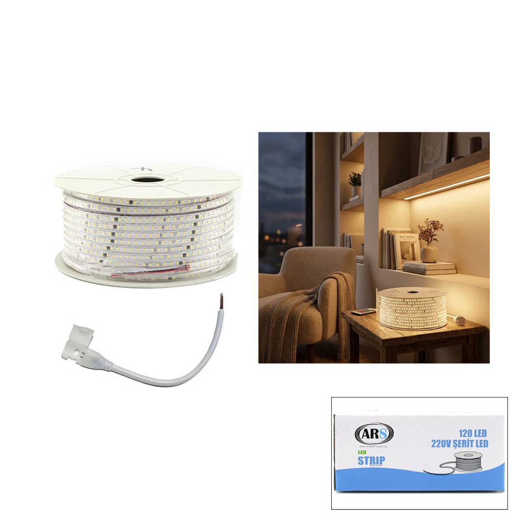 100MT 3000K - GÜN IŞIK DIŞ MEKAN ŞERİT LED 220V 120LED 348983 (5430)