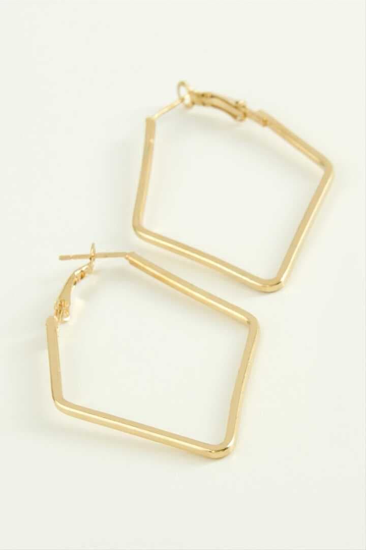 Dörtgen Halka Küpe 6 cm