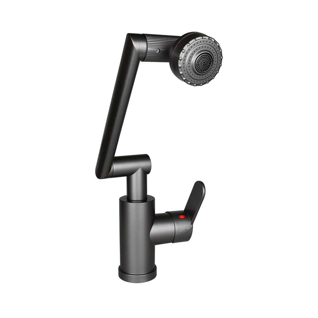 GRİ - 1080 DERECE DÖNEBİLEN ÇOK FONKSİYONLU MUSLUK BATARYA KTX-3308 (5430)