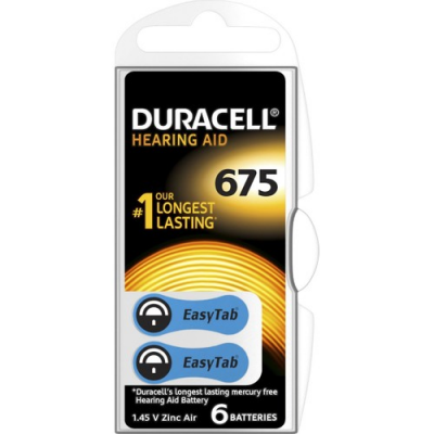 DURACELL 675 İŞİTME CİHAZ KULAK PİLİ 6 PARÇA  1 KUTU (5430)