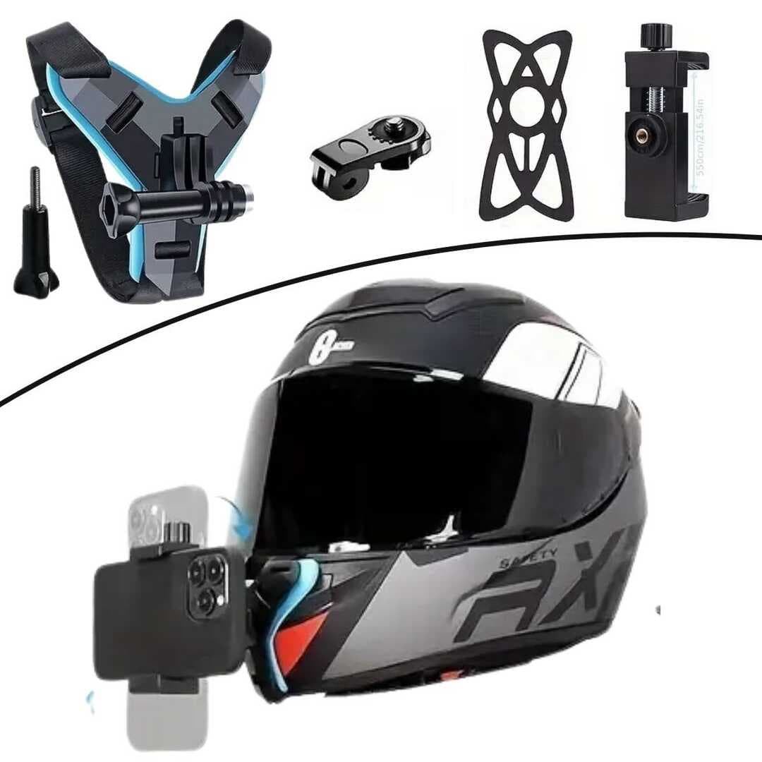 Motorsiklet Kask Önü Takılan Telefon Tutucu Aksiyon Kamerası Takılabilen Aparat (5430)