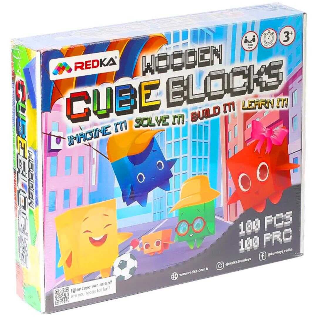 REDKA WOODEN CUBES BLOCKS RD5642 OYUN PLATFORMU VE KİTAPÇI 3+