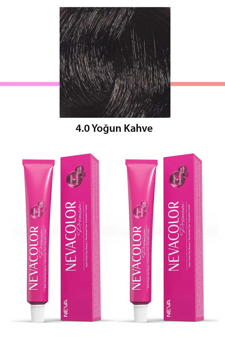 2 li Set Premium 4.0 Yoğun Kahve - Kalıcı Krem Saç Boyası 2 X 50 g Tüp