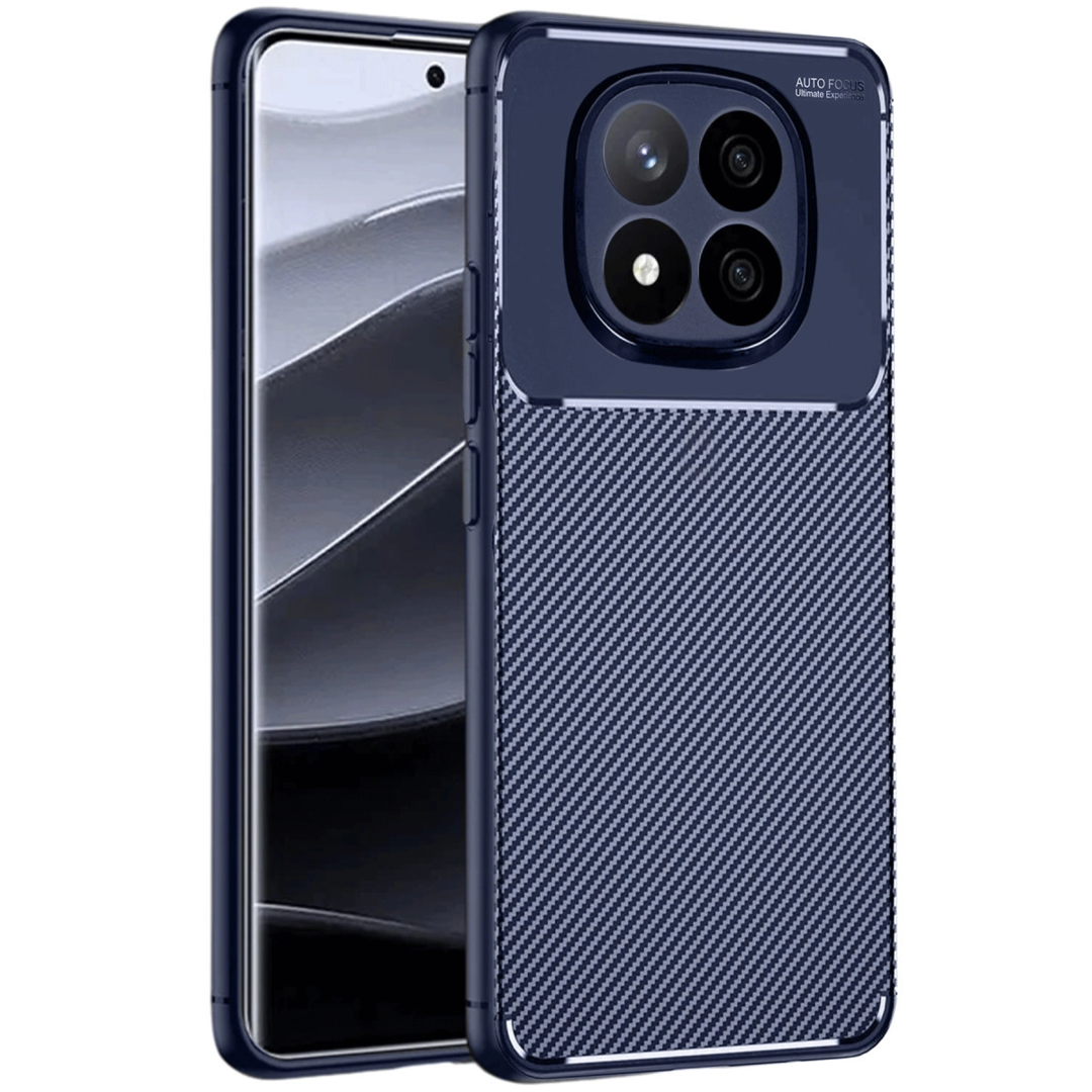 Xiaomi Redmi Note 14 Pro 4g Kılıf Auto Focus Karbon Kapak - Lacivert